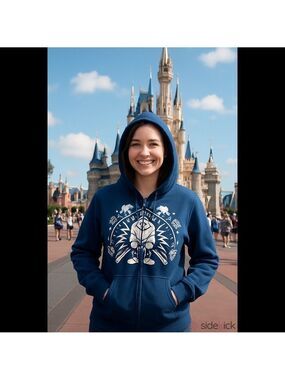 Disney Grumpy Blue Hoodie Full Zip Size Medium